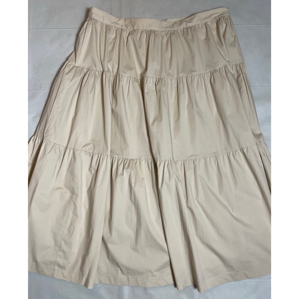 New STAUD Biscotti Tiered Sea Midi Cotton Skirt Size 24 - Picture 3 of 9